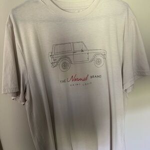 The Normal Brand White Short Sleeve Tee with Vintage Truck Design - Like New